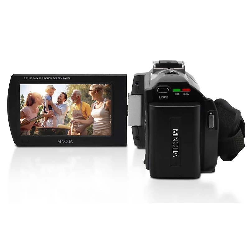 Minolta MN2K50NV 2.7K Qhd 48MP 3" Touchscreen Night Vision Camcorder, Black