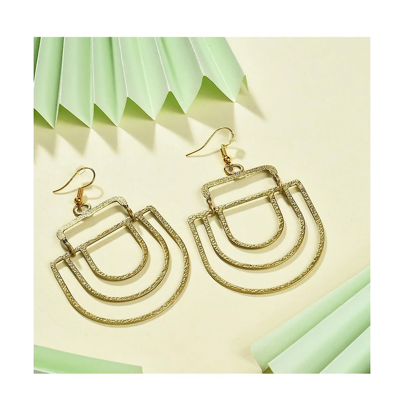 Sohi Women's Textured Drop Earrings