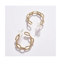 Sohi Women's Chainlink Hoop Earrings