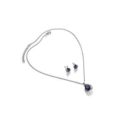 Sohi Women's Silver Plated Designer Jewellery Set