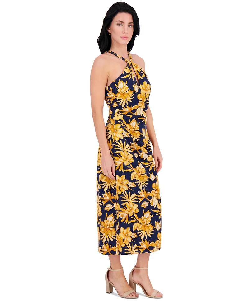 Siena Women's Printed Halter-Neck Sleeveless Maxi Dress
