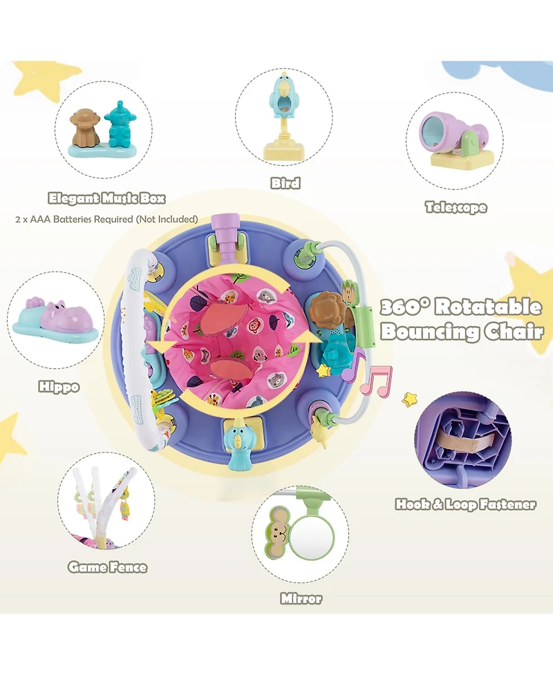 Costway Toddler 3-in-1 Activity Center Bouncing Saucer w/ 3-position