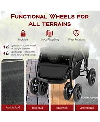 Costway Baby Twin Double Stroller Lightweight Travel Pushchair