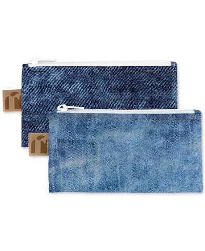 Bumkins Denim-Print Small Snack Bags, 2 Pack