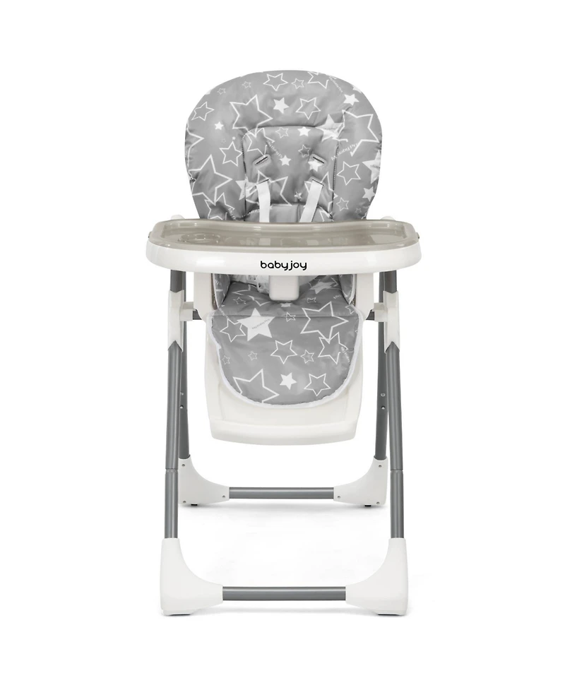 Costway Toddler Folding High Chair Dining Chair w/ 6-Level Height Adjustment