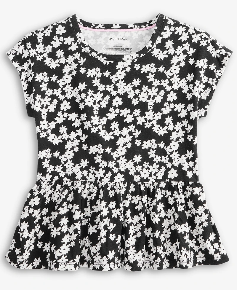 Epic Threads Little & Big Girls Susie Floral Peplum Top, Exclusively at Macy's