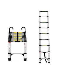 8.5 ft. Reach Aluminum Alloy Multi-Purpose Folding Telescopic Ladder Step Stool Ladder