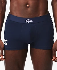 Lacoste Men's 3-Pack Regular-Fit Big Croc Logo Trunk Underwear