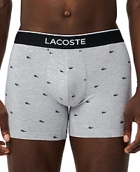 Lacoste Men's 3-Pack Regular-Fit Stretch Mini-Croc Boxer Briefs