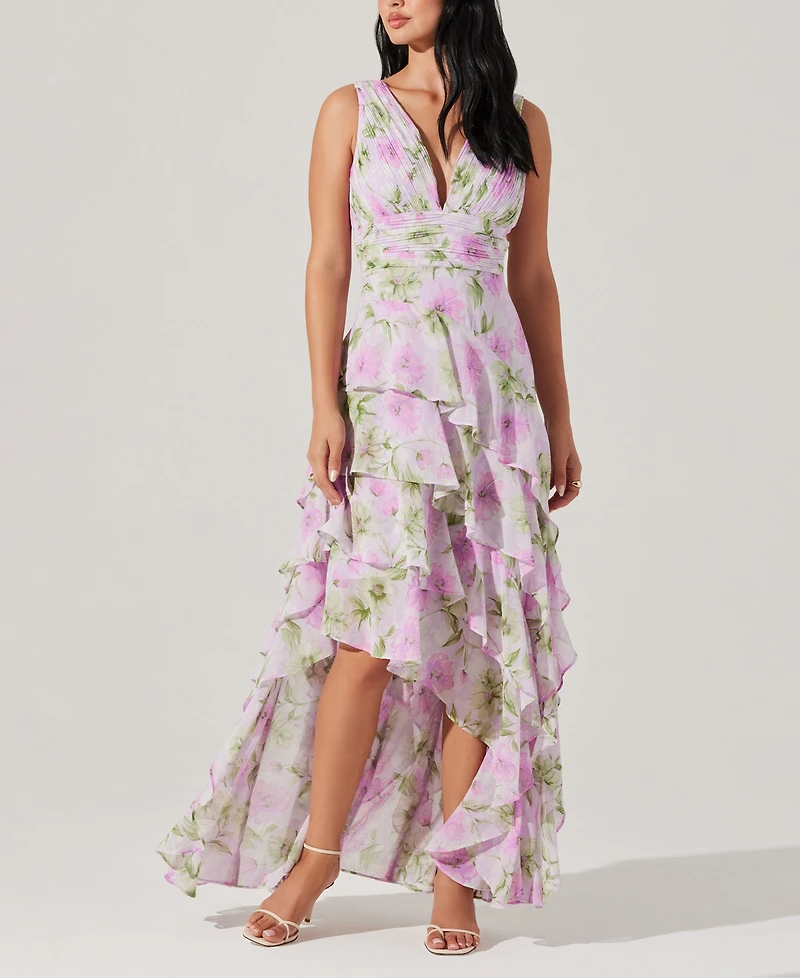 Astr the Label Women's Cytherea Floral-Print Ruffled Maxi Dress