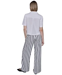 Karl Lagerfeld Paris Women's Cropped Short-Sleeve Shirt
