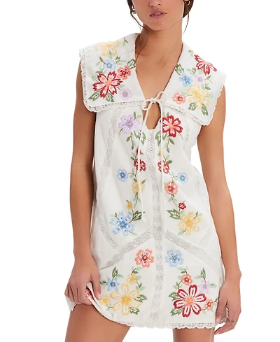 Free People Women's Willow Embroidered Cotton Mini Dress