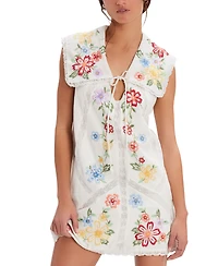 Free People Women's Willow Embroidered Cotton Mini Dress