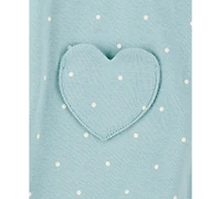 Carter's Baby Girls Cotton Heart-Pocket Sleeveless Romper