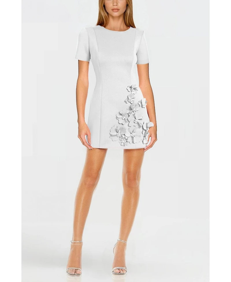 Womens The Vega 3D Ivory Flower Cocktail Dress