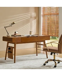 Mid-century Modern Morris 60" Desk with Height Adjustable Desktop and Cable Management
