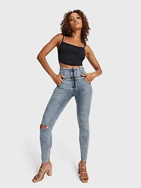 Freddy Women's Snug Sculpting Ripped Skinny Jeans