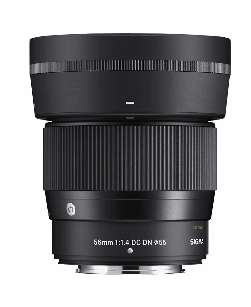 Sigma 56mm f/1.4 Dc Dn Contemporary Lens for Fujifilm X, Bundle with 55mm Filter Kit, Flex Lens Shade, Lens Pouch, Lens Cleaner, Cleaning Kit