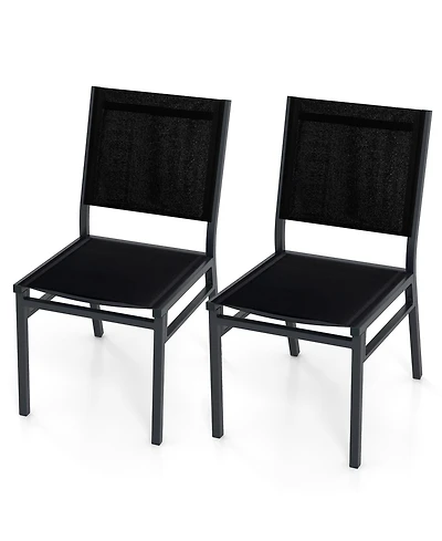 Comfortable Patio Dining Chairs Set of 2 with Breathable Design for Outdoor Use
