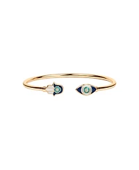 Positive Light Enamel Hamsa Evil Eye Cuff