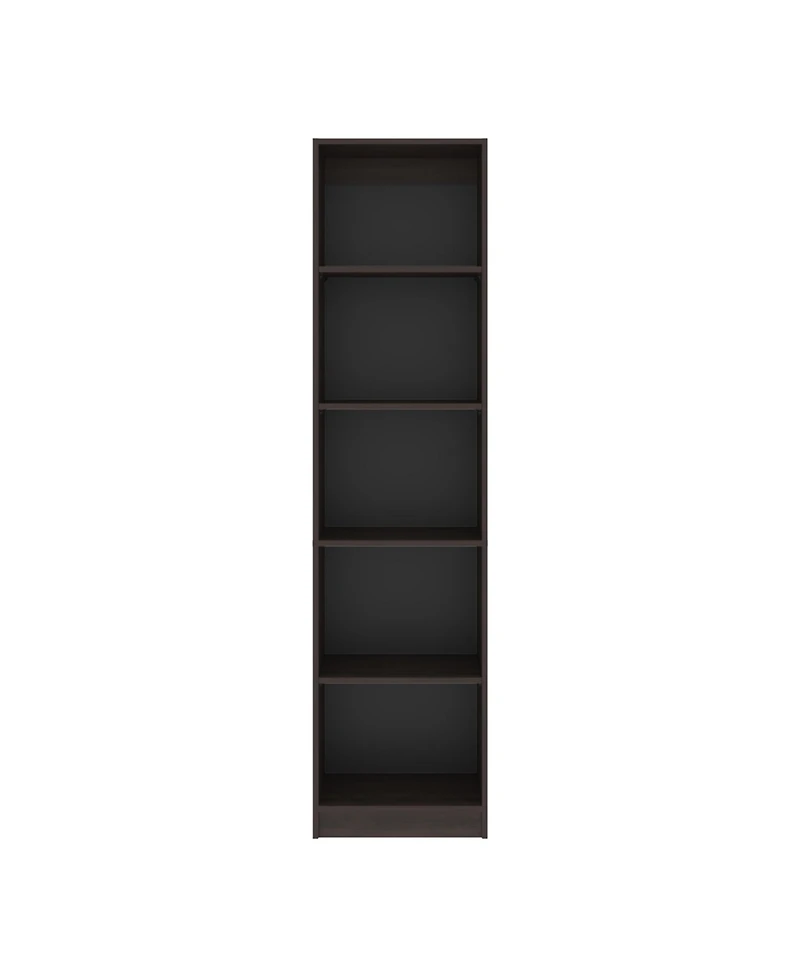 Beaver Balley Bookcase with Open Storage and 5 Shelves, Stained Walnut