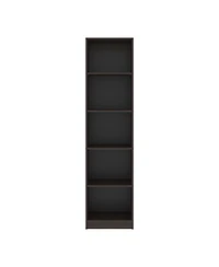 Beaver Balley Bookcase with Open Storage and 5 Shelves, Stained Walnut