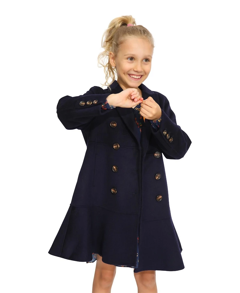 Belle & Bloom Little Girls Good Manners Wool Blend Fitted Coat