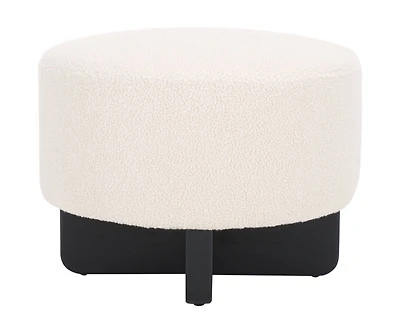 Riah Boucle Round Ottoman