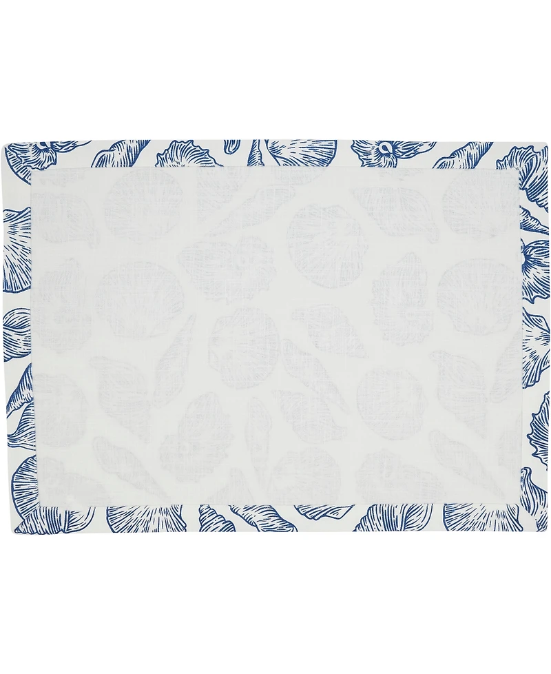 Saro Lifestyle Seaside Sea Shells Cotton Placemats, 14" x 20"