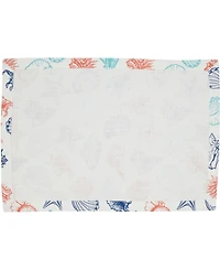 Saro Lifestyle Ocean Breeze Sea Shells Cotton Placemats, 14" x 20"