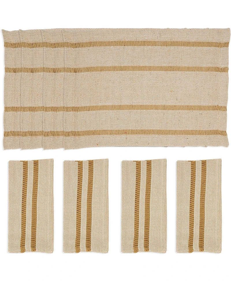 Saro Lifestyle Classic Stripe Placemats and Napkins, Set of 8