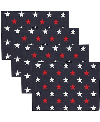 Saro Lifestyle Patriotic Americana Cotton Stars Placemats, 14" x 20"