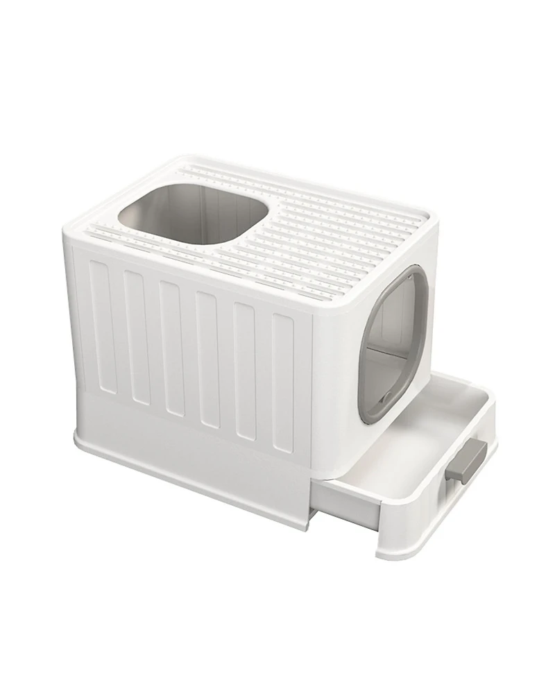 Bingopaw Drawer Cat Litter Box With Anti-Splash Front Entry & Scoop