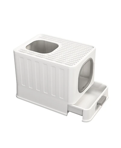 Bingopaw Drawer Cat Litter Box With Anti-Splash Front Entry & Scoop