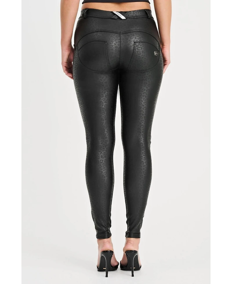 Freddy Women's Panther Faux Leather Mid-Rise Sculpting Pants