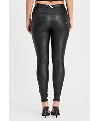 Freddy Women's Panther Faux Leather Mid-Rise Sculpting Pants