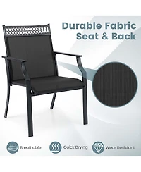 Patio Chairs Set of 2 with All Weather Breathable Fabric High Backrest
