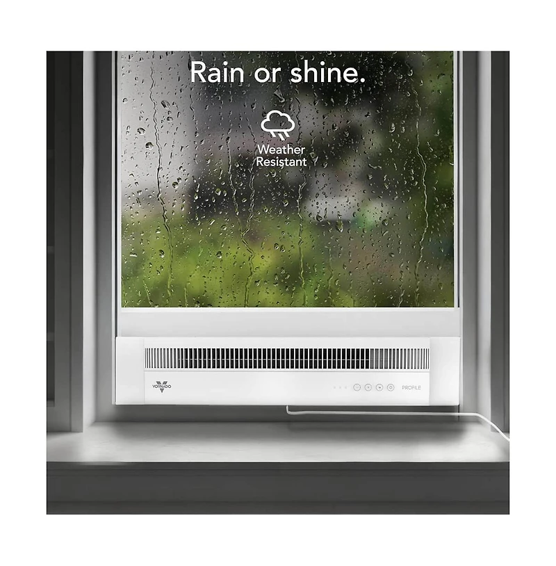 Profile Window Air Circulator Fan with Reversible Exhaust - White