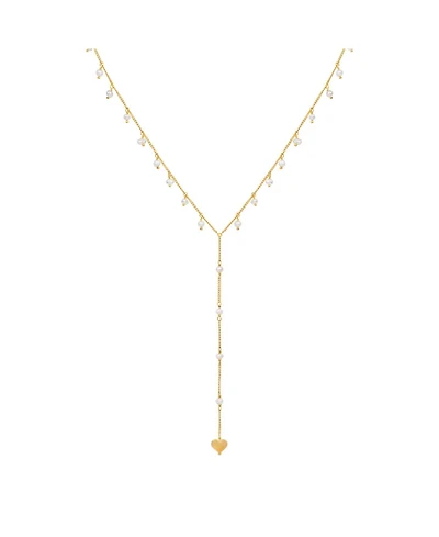 Timeless Love Heart Pearl Lariat Necklace