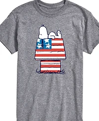 Airwaves Men's Peanuts Snoopy Flag House Short Sleeve T-Shirt