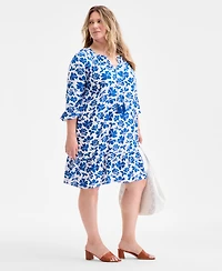 Style & Co Plus Floral Spark Shift Dress, Exclusively at Macy's