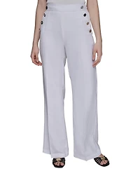 Karl Lagerfeld Paris Petite Button-Trim-Pocket Pants