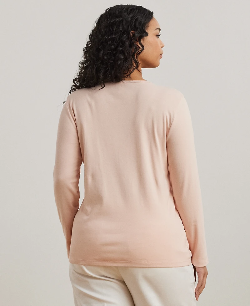 Lauren Ralph Plus Stretch Long-Sleeve Tee
