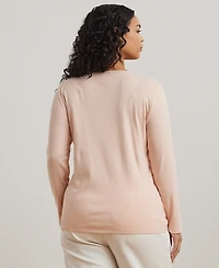 Lauren Ralph Plus Stretch Long-Sleeve Tee