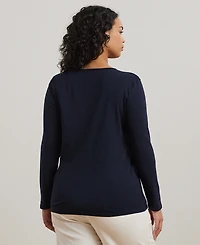 Lauren Ralph Plus Stretch Long-Sleeve Tee