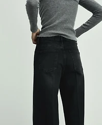 Mango Women's High-Waist Wide Leg Jeans