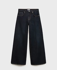 Mango Women's Low-Rise Wide Leg Jeans
