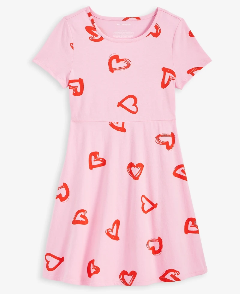 Epic Threads Little & Big Girls Heart-Print Skater Dress, Exclusively at Macy's