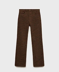 Mango Women's Zebra Print Straight-Fit Jeans