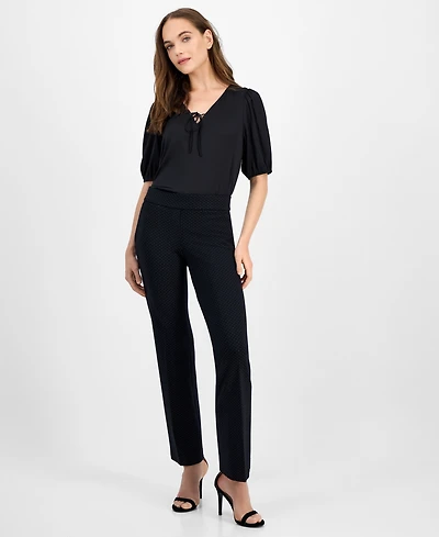 Anne Klein Women's Grace Printed Mid-Rise Straight Pants